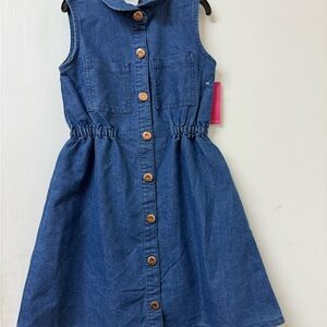 Vince Kids Denim Dress with Button Accents